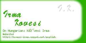 irma kovesi business card